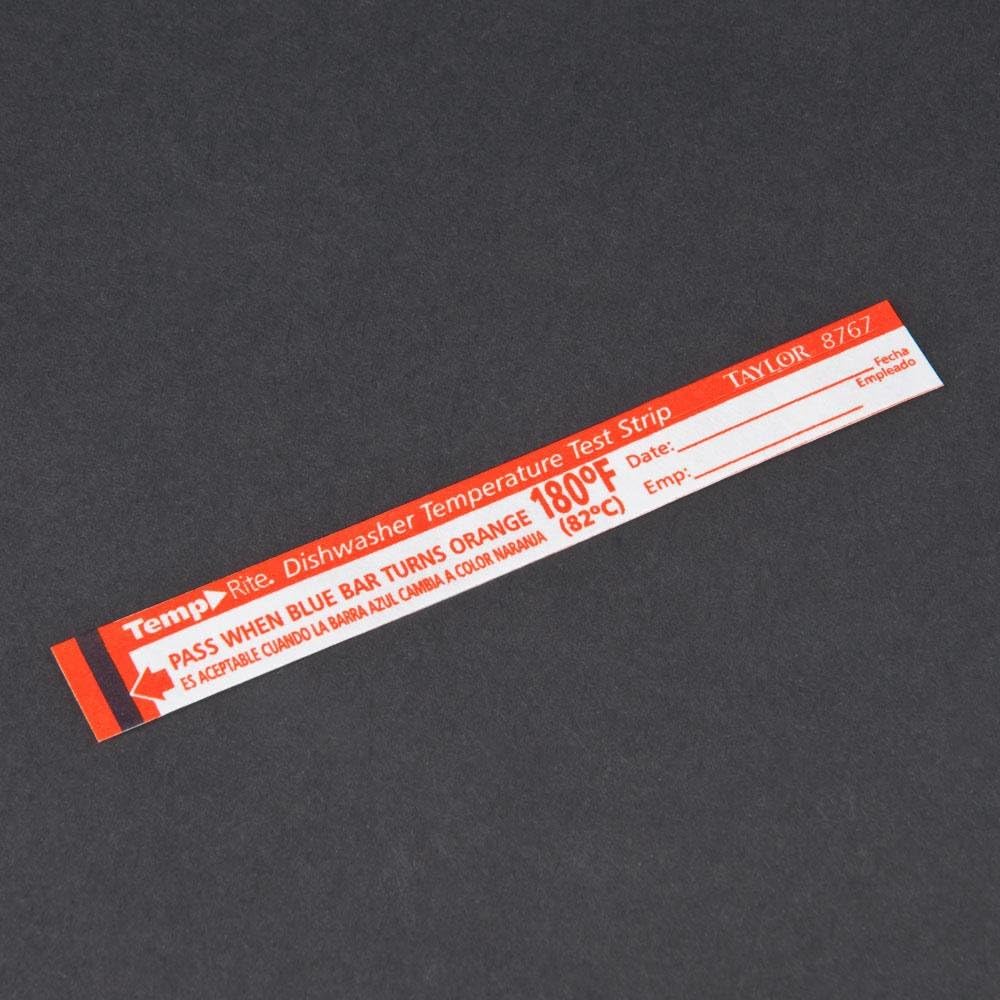 Taylor Precision TempRite 180° F Dishwasher Temp Strip - Pack = 25