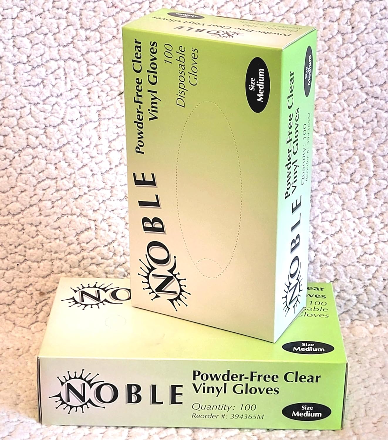 100 Pcs Noble Products Disposable Vinyl Gloves Latex Free Powder Free Clear Gloves for Cleaning Cooking Beauty Dishwashing Transparent (Medium)