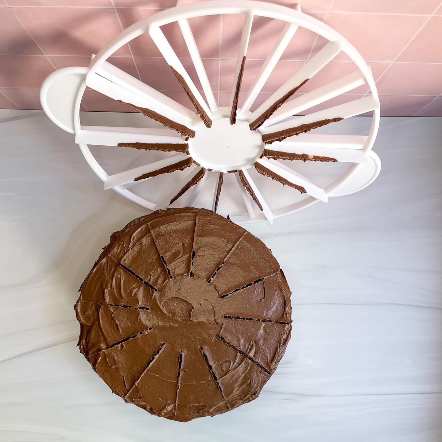 Ateco Cake Portion Marker, 10 or 12 Slices, Works for Cakes Up To 16-Inches Diameter