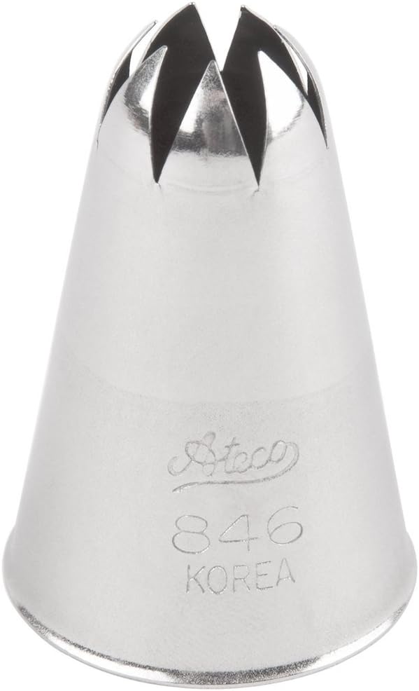 Ateco # 846 - Closed Star Pastry Tip 1/2'' Opening Diameter- Stainless Steel