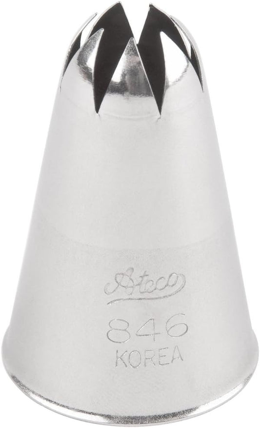 Ateco # 846 - Closed Star Pastry Tip 1/2'' Opening Diameter- Stainless Steel