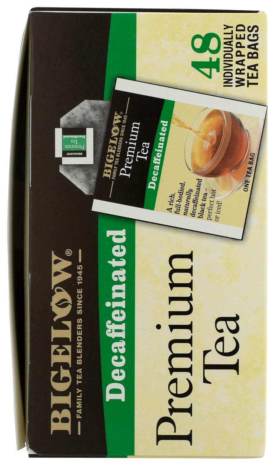 Bigelow 48 Count Premium Decaffeinated Blend Black Tea, Contains 48 Individually Wrapped Tea Bags, Decaf Tea G