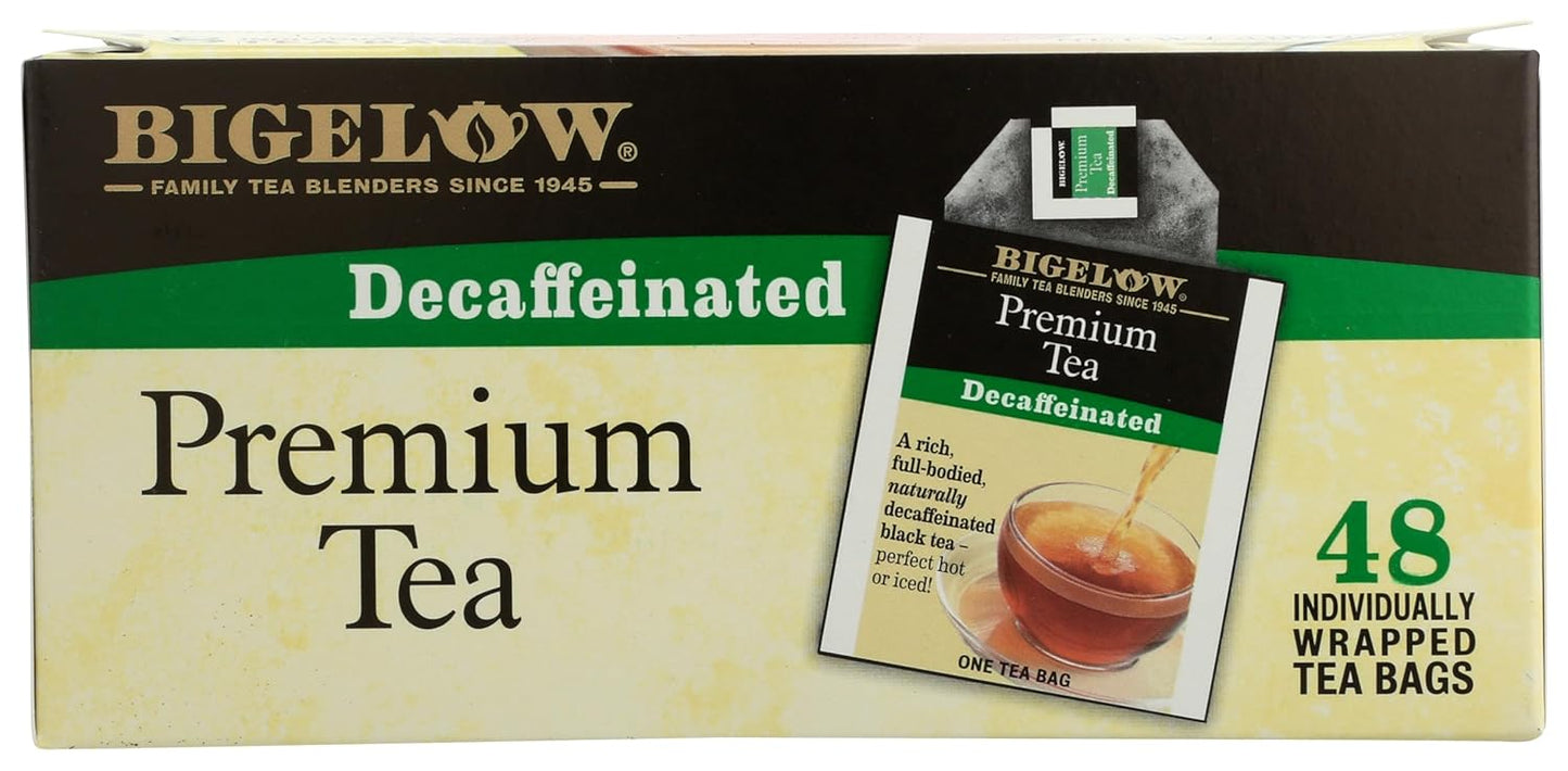 Bigelow 48 Count Premium Decaffeinated Blend Black Tea, Contains 48 Individually Wrapped Tea Bags, Decaf Tea G