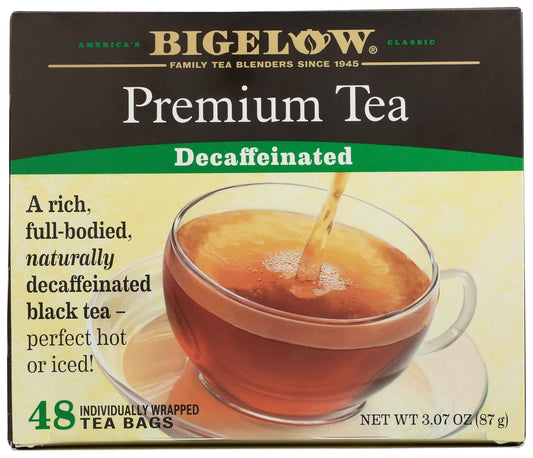 Bigelow 48 Count Premium Decaffeinated Blend Black Tea, Contains 48 Individually Wrapped Tea Bags, Decaf Tea G