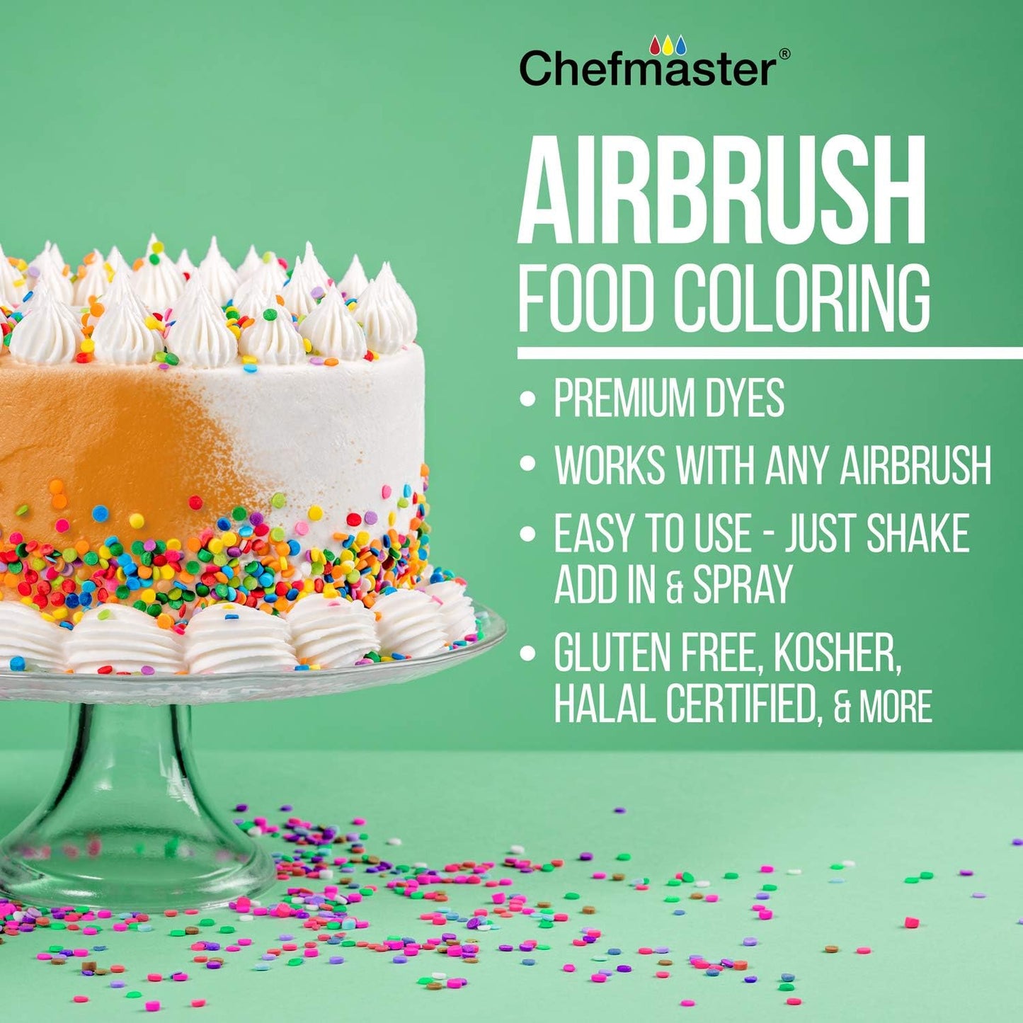 Chefmaster Airbrush Spray Food Color, 9-Ounce, Harvest Brown