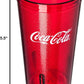 Coca Cola Logo Ruby Red Plastic Tumblers Set of 4-16oz (Coke)