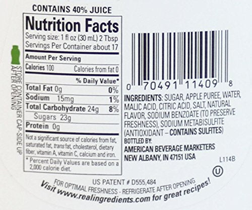 Crisp Apple Reàl, Apple Puree Infused Syrup, 16.9 FL OZ Squeezable Bottle (Pack of 1)