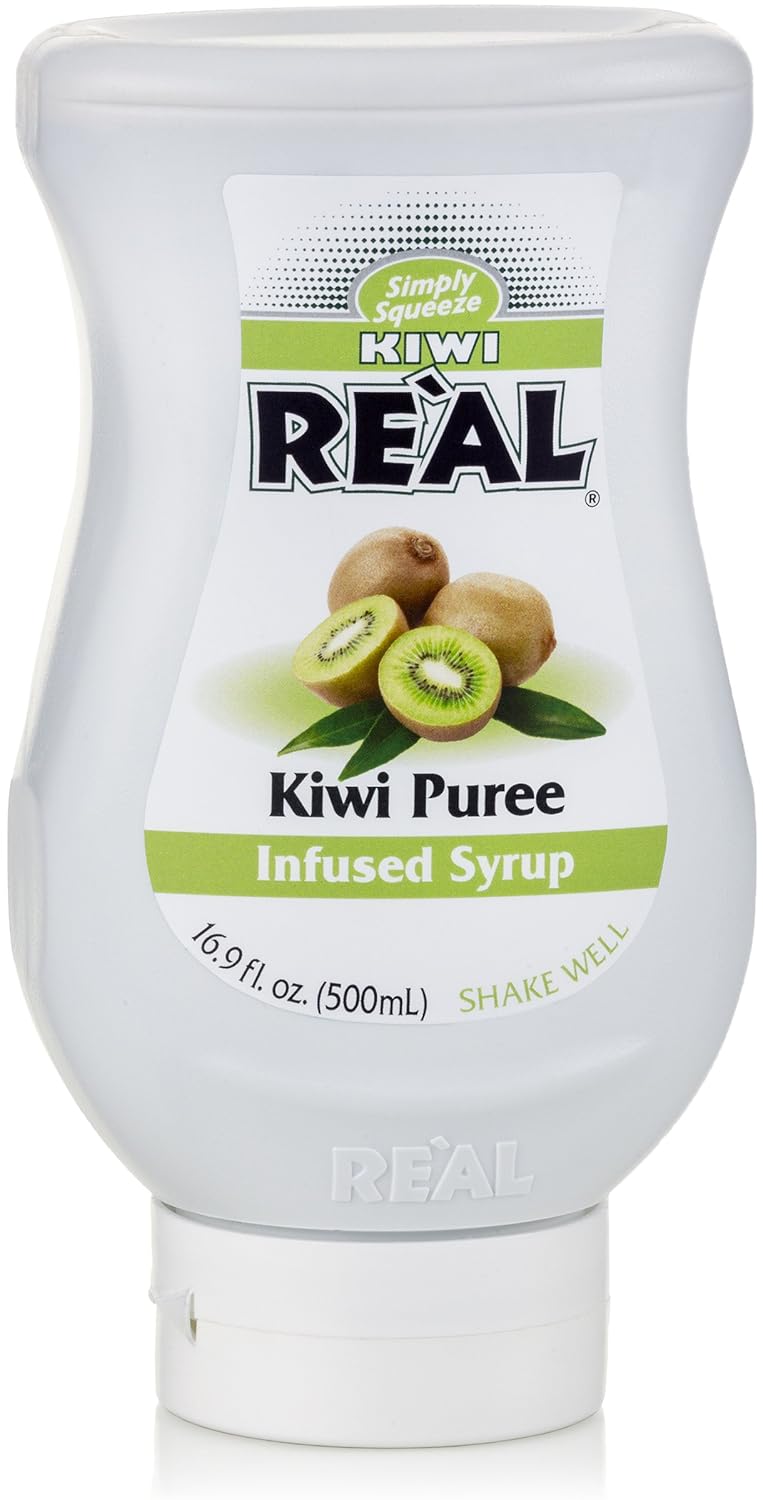 Kiwi Reàl, Kiwi Puree Infused Syrup, 16.9 FL OZ Squeezable Bottle (Pack of 1)