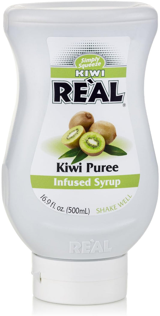 Kiwi Reàl, Kiwi Puree Infused Syrup, 16.9 FL OZ Squeezable Bottle (Pack of 1)