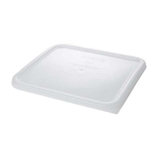 Rubbermaid Commercial Products Large Lid For 12/18/22 Qt. Plastic Space Saving Square Food Storage Container, White, Lid for Kitchen/Restaurant/Cafeteria for Wet/Dry Food Storage