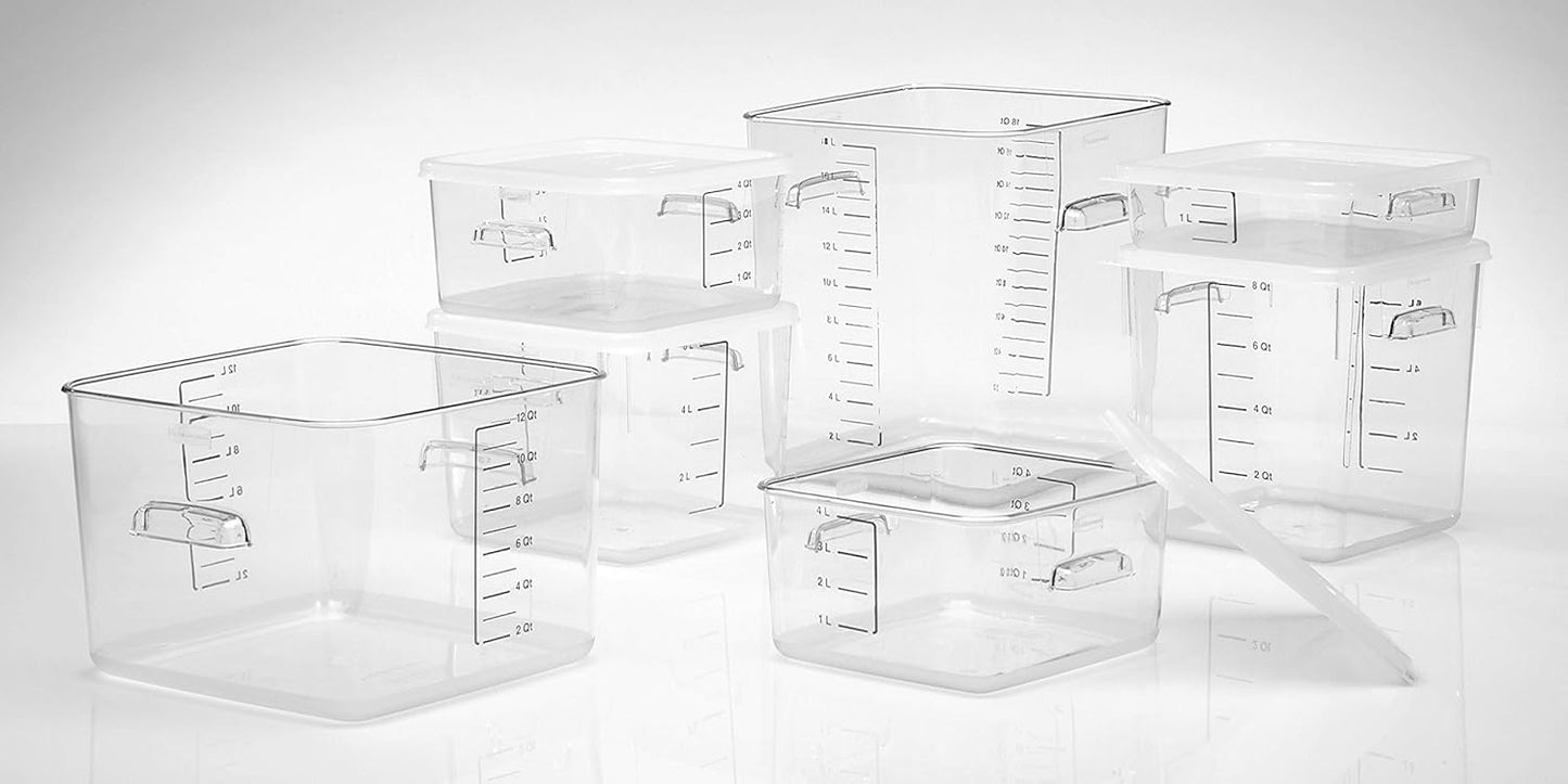 Rubbermaid Commercial Products Large Lid For 12/18/22 Qt. Plastic Space Saving Square Food Storage Container, White, Lid for Kitchen/Restaurant/Cafeteria for Wet/Dry Food Storage