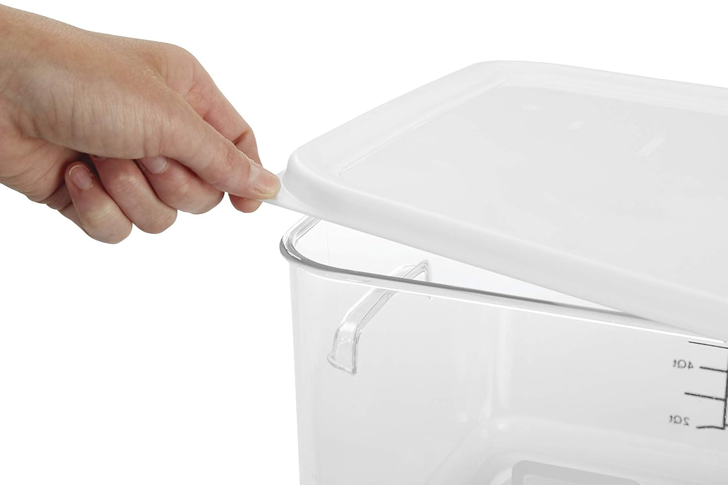 Rubbermaid Commercial Products Large Lid For 12/18/22 Qt. Plastic Space Saving Square Food Storage Container, White, Lid for Kitchen/Restaurant/Cafeteria for Wet/Dry Food Storage