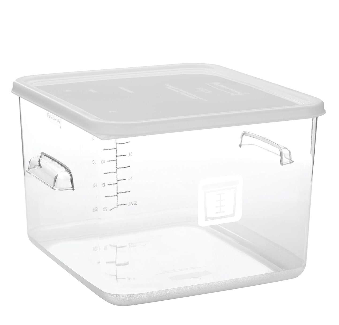 Rubbermaid Commercial Products Large Lid For 12/18/22 Qt. Plastic Space Saving Square Food Storage Container, White, Lid for Kitchen/Restaurant/Cafeteria for Wet/Dry Food Storage