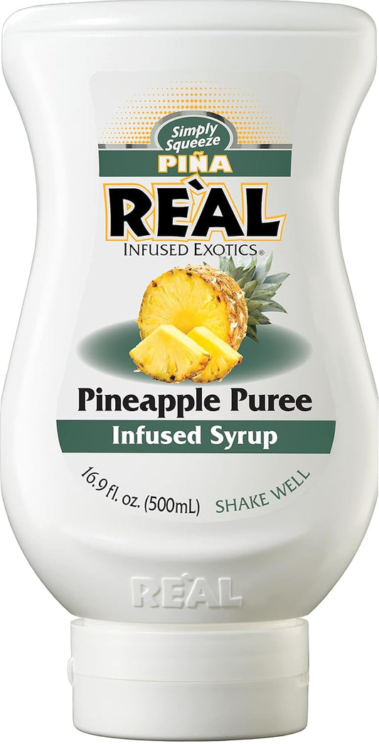Piña Reàl, Pineapple Puree Infused Syrup, 16.9 FL OZ Squeezable Bottle (Pack of 1)