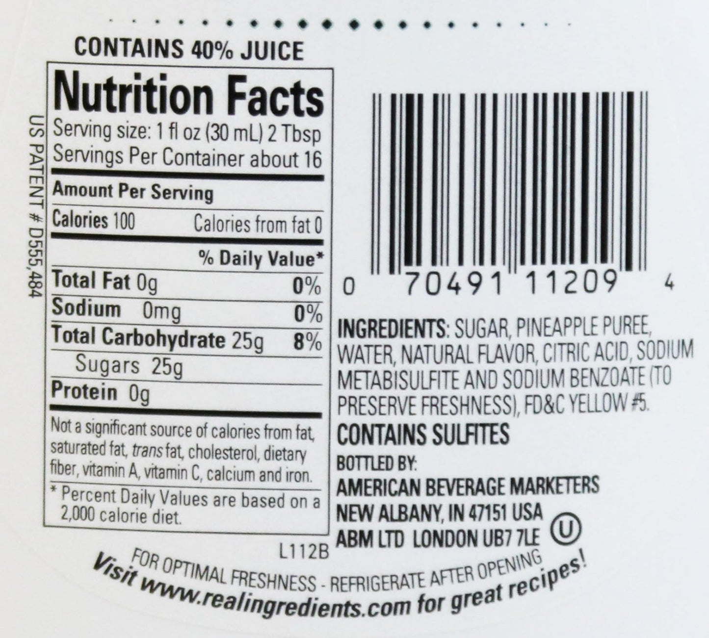 Piña Reàl, Pineapple Puree Infused Syrup, 16.9 FL OZ Squeezable Bottle (Pack of 1)