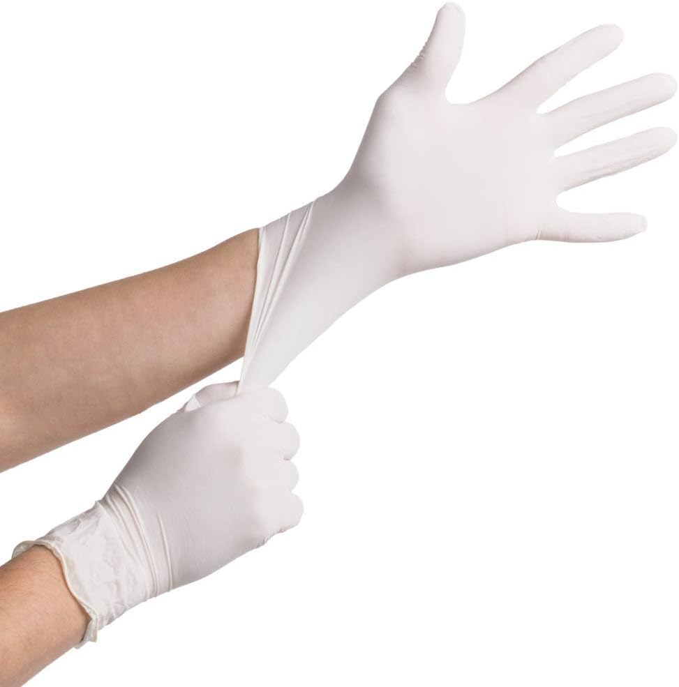 Noble Large Powdered Disposable Latex Gloves for Foodservice Large Size Pack of 100
