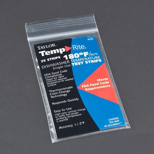 Taylor Precision TempRite 180° F Dishwasher Temp Strip - Pack = 25