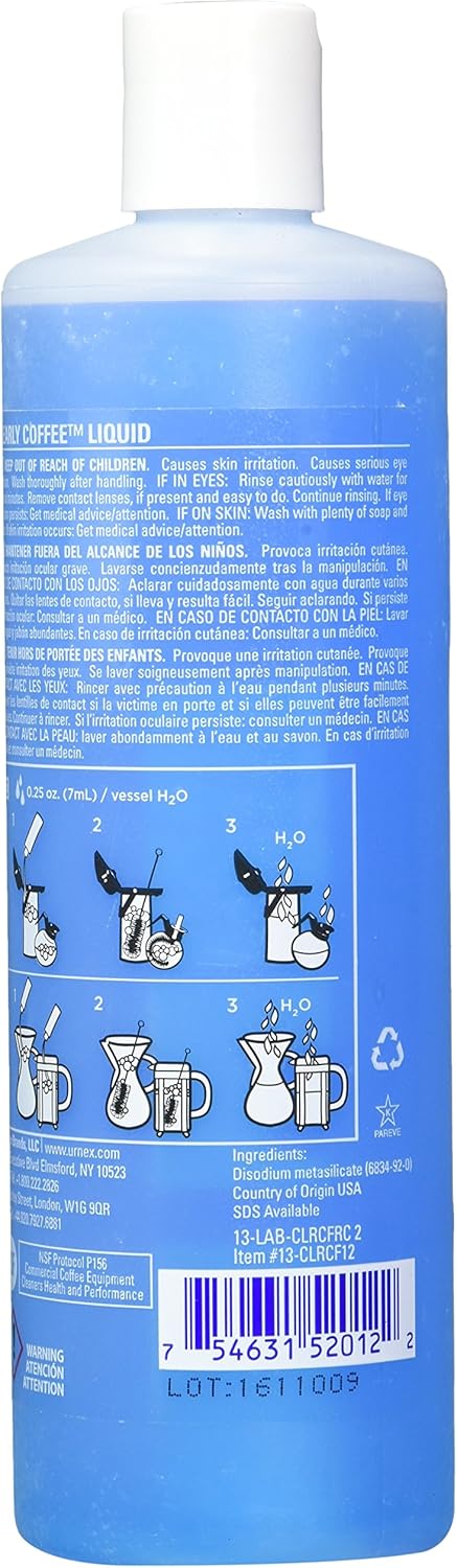 Urnex Clearly Coffee Pot Cleaner 14 Ounce (Made in the USA)